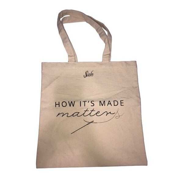 Sseko Cotton Canvas Tote Bag "How It's Made Matters" - Picture 1 of 6